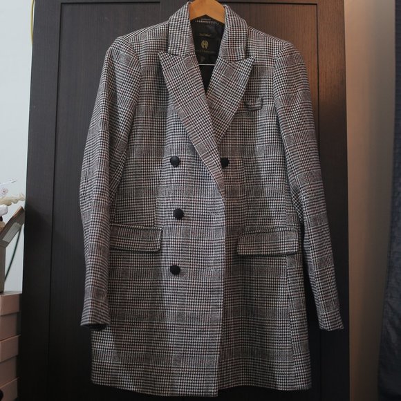 NWT Plaid Wool Blend Vintage Double Breasted Jacket Blazer. - Picture 1 of 9